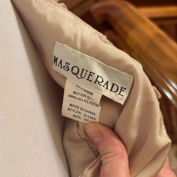 Champagne Gold Dress w/Bow and Tulle Fairiycore Ethereal Romantic Sweet - Picture 13 of 16